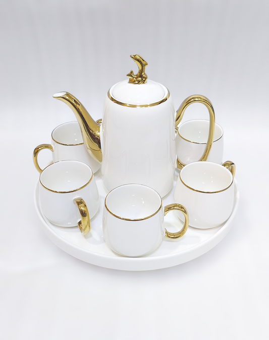 Revolving & Gold Tea Set with Tray