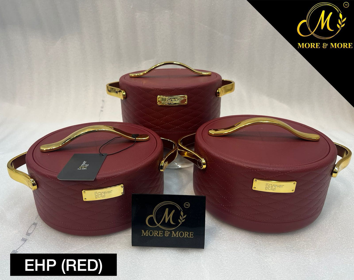 3 PCS Leather Texture Round Hot Pot Set - Elegant Design with Premium Functionality